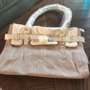 Aldo beige with white leather bag